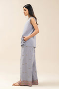 THE GREY BLUE ROSE EMBROIDERED CO-ORD SET (FLOW)