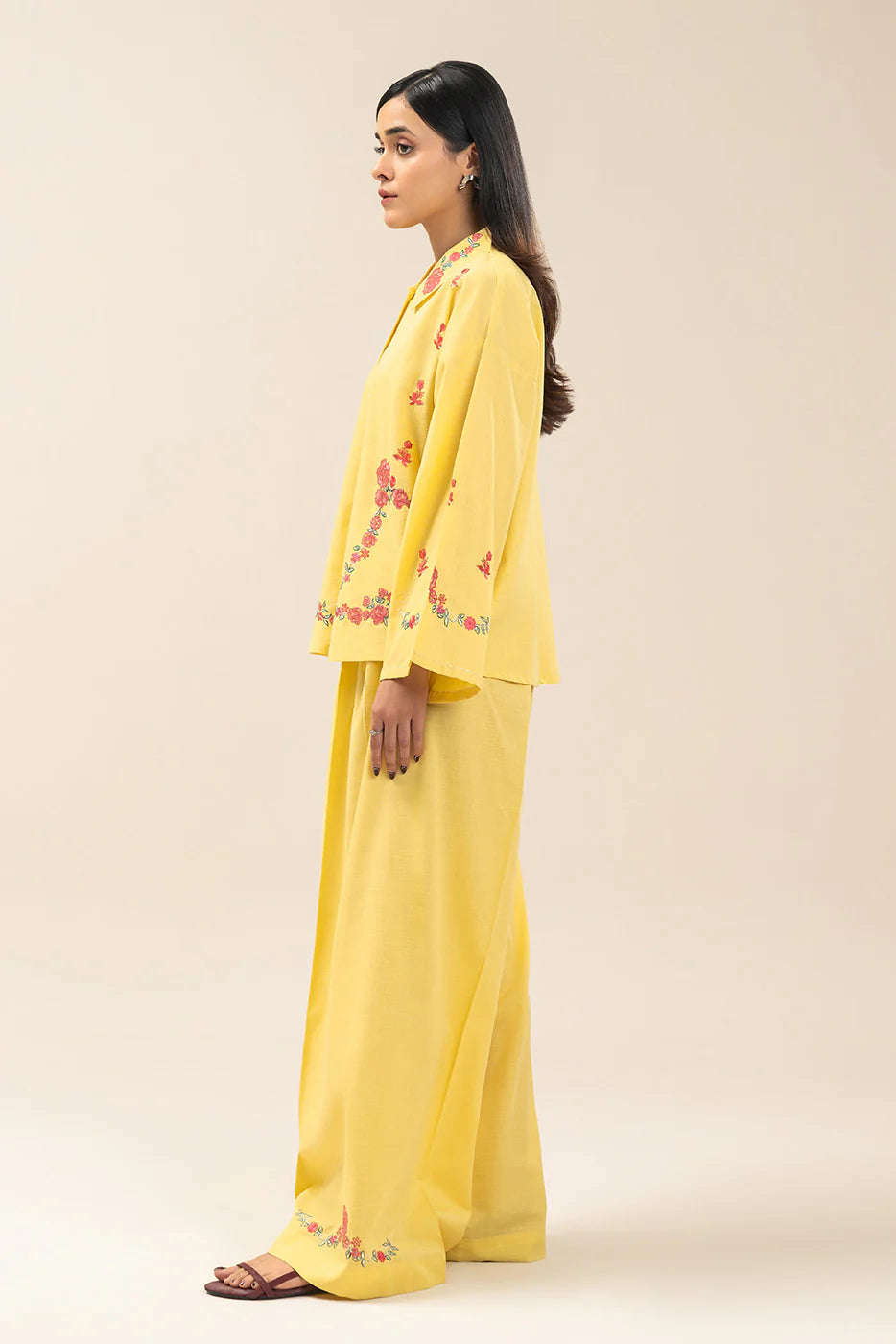 2 PIECE EMBROIDERED SLUB CO-ORD SET (FLOW)