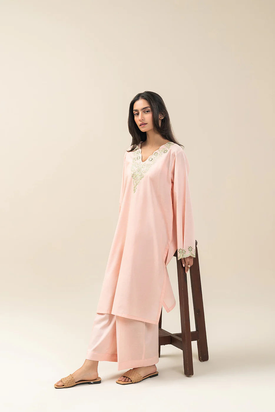 THE LAPT-PUN SUIT 2 PIECE EMBROIDERED NEON NEPS SUIT (PRET)