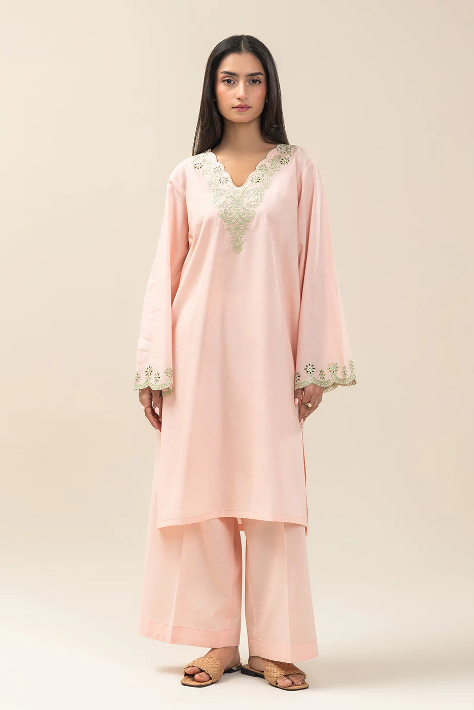 THE LAPT-PUN SUIT 2 PIECE EMBROIDERED NEON NEPS SUIT (PRET)