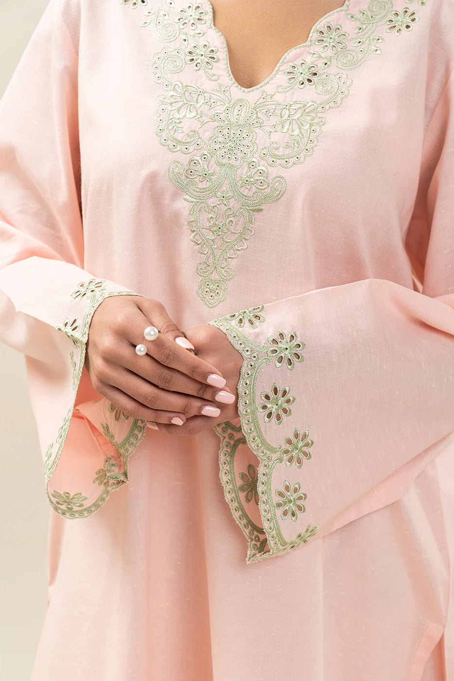 THE LAPT-PUN SUIT 2 PIECE EMBROIDERED NEON NEPS SUIT (PRET)