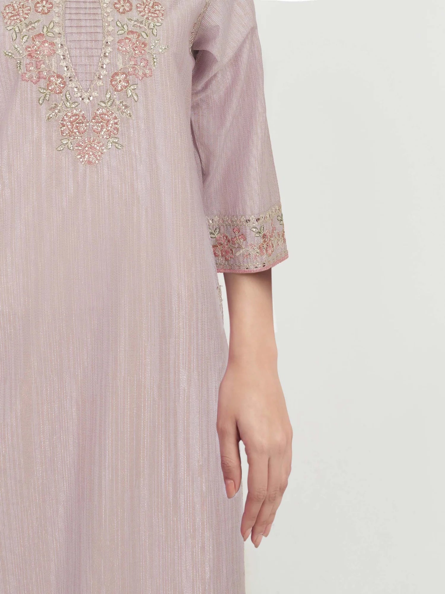 2 Piece Lawn Zari Suit- Embroidered (Pret)